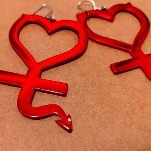 She-Devil Hoop Earrings - Red